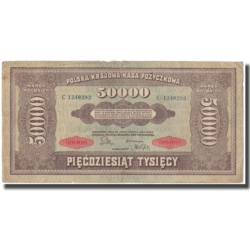 Banknote, Poland, 50,000 Marek, 1922, KM:33, F(12-15)