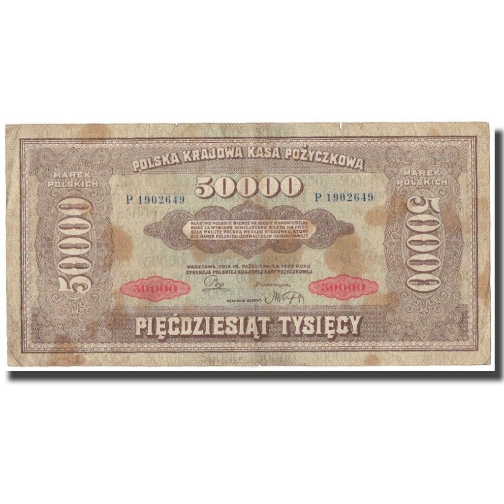 Banknote, Poland, 50,000 Marek, 1922, KM:33, F(12-15)
