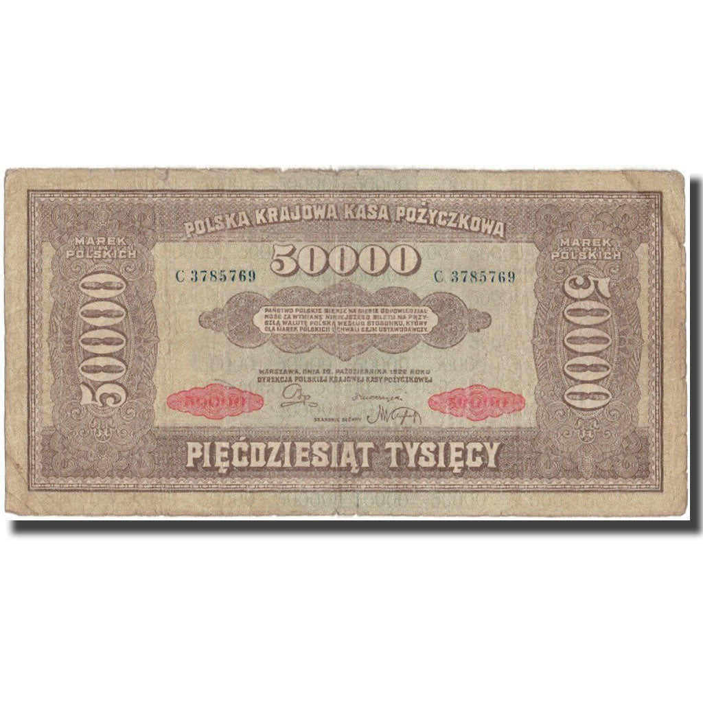 Banknote, Poland, 50,000 Marek, 1922, KM:33, F(12-15)