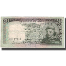 Banknote, Portugal, 20 Escudos, 1964-05-26, KM:167a, VF(20-25)