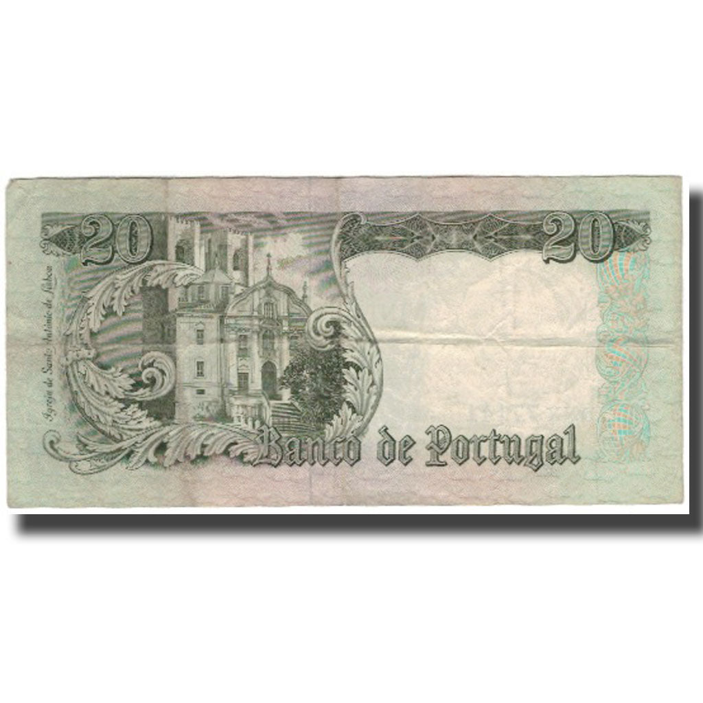 Banknote, Portugal, 20 Escudos, 1964-05-26, KM:167a, VF(20-25)