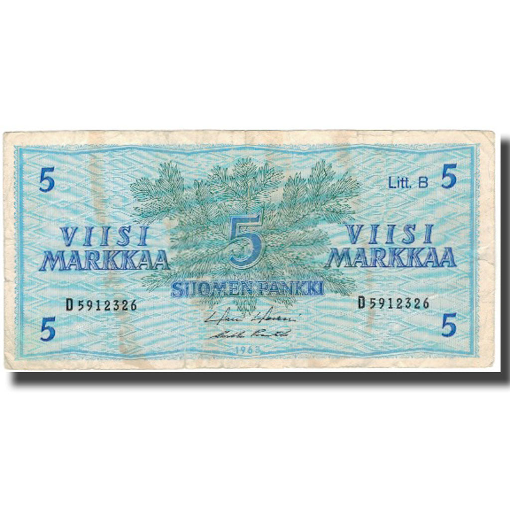 Banknote, Finland, 5 Markkaa, 1963, KM:106Aa, F(12-15)