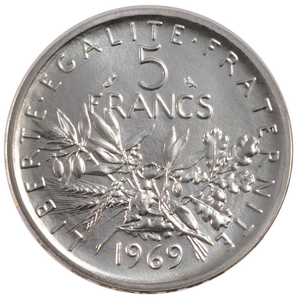 FRANCE, 5 Francs, 1969, MS(63), Silver, Gadoury #770, 12.00