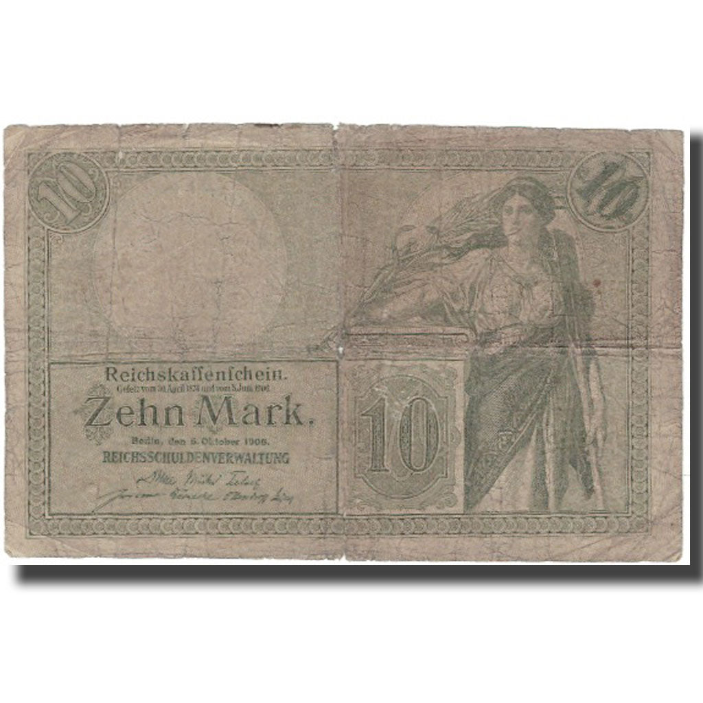Banknote, Germany, 10 Mark, 1906, KM:9b, VG(8-10)