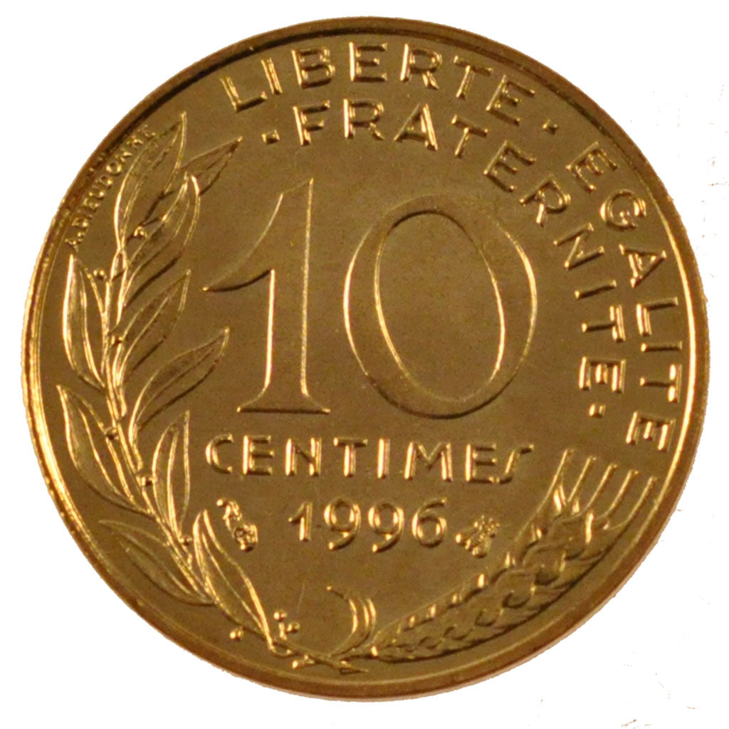 FRANCE, 10 Centimes, 1996, MS(65-70), Aluminium-Bronze, Gadoury #293, 3.00