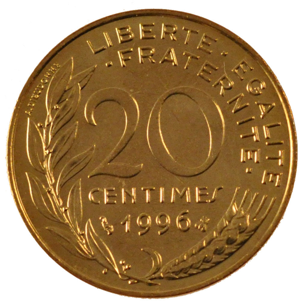 Francia, 20 Centimes, 1996, FDC, Alluminio-bronzo, Gadoury:332