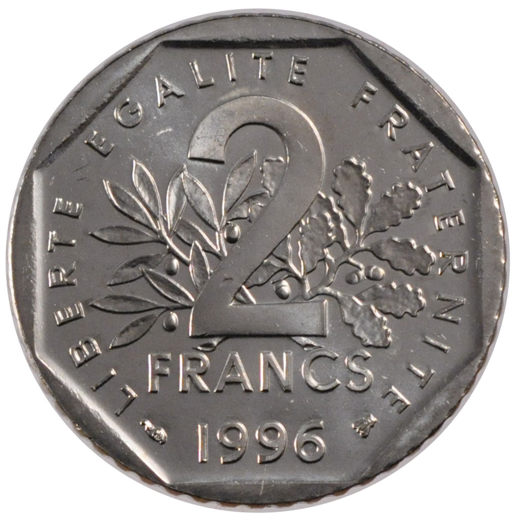 FRANCE, 2 Francs, 1996, MS(63), Nickel, Gadoury #547, 7.50