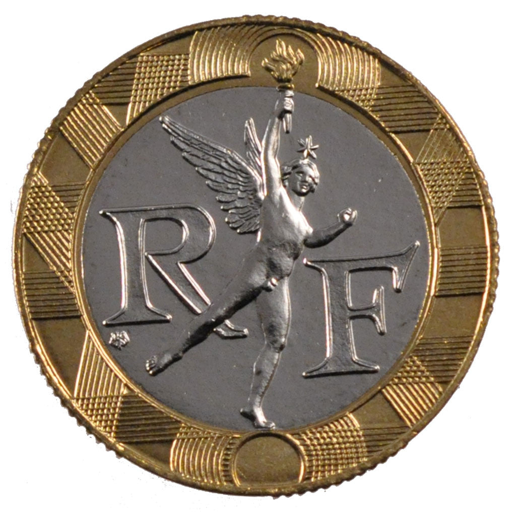 FRANCE, Génie, 10 Francs, 1996, KM #964.2, MS(65-70), Aluminum-Bronze, 23, G...
