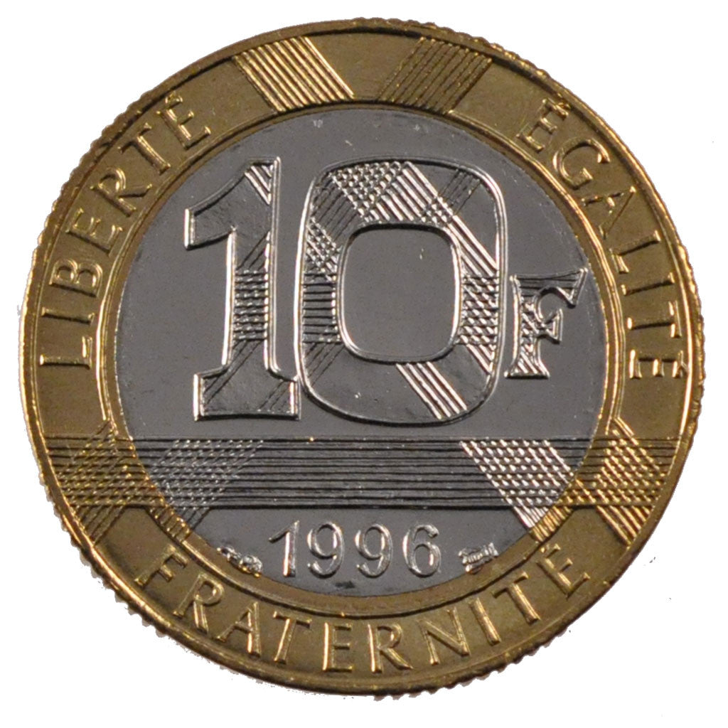 FRANCE, Génie, 10 Francs, 1996, KM #964.2, MS(65-70), Aluminum-Bronze, 23, G...