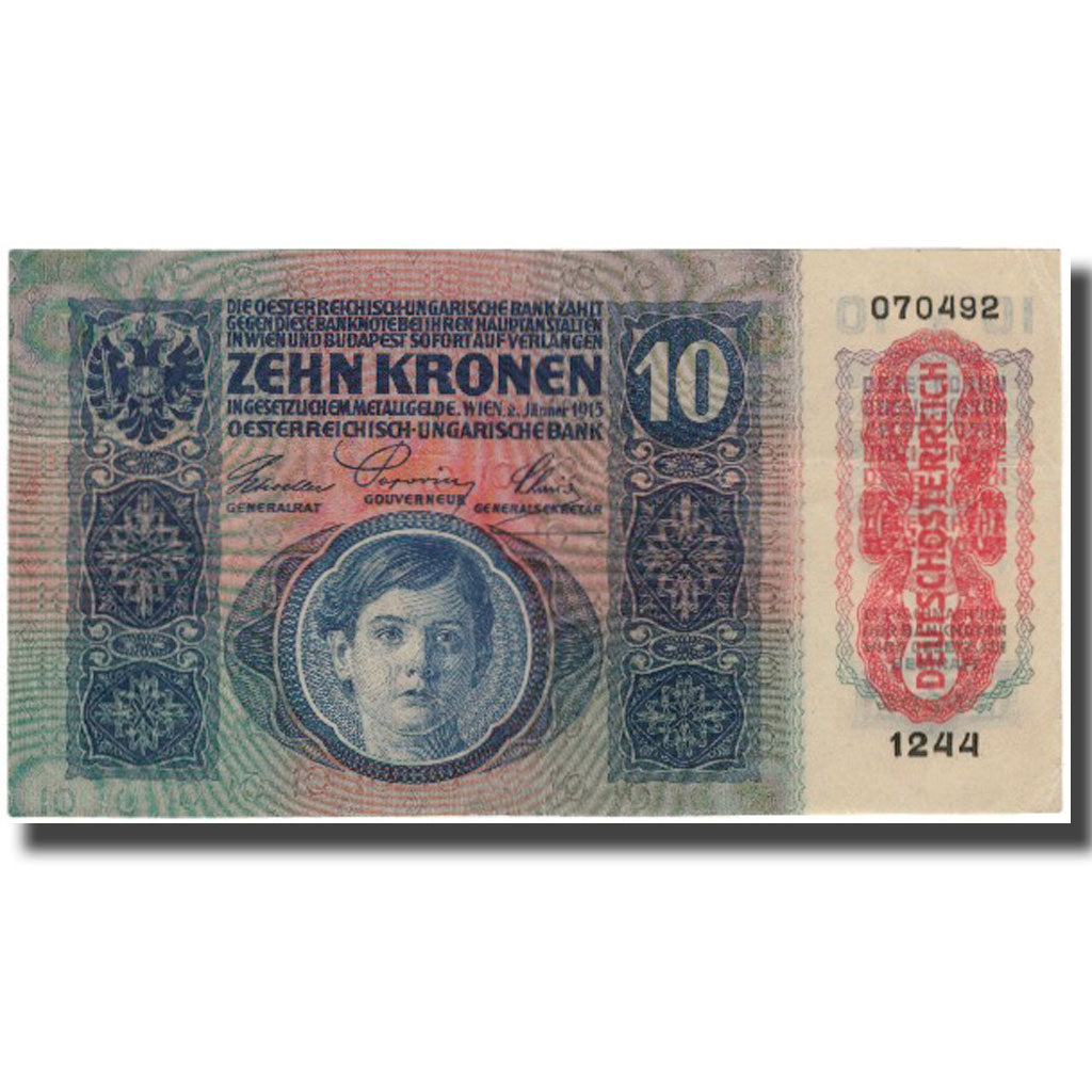 Banknote, Austria, 10 Kronen, 1915, KM:51a, AU(50-53)