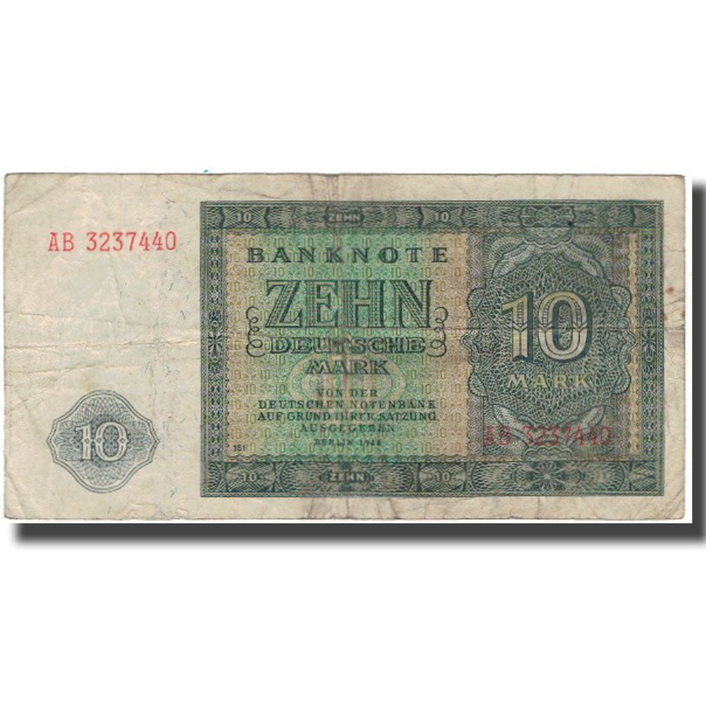 Geldschein, Deutsche Demokratische Republik, 10 Deutsche Mark, 1948, KM:12b