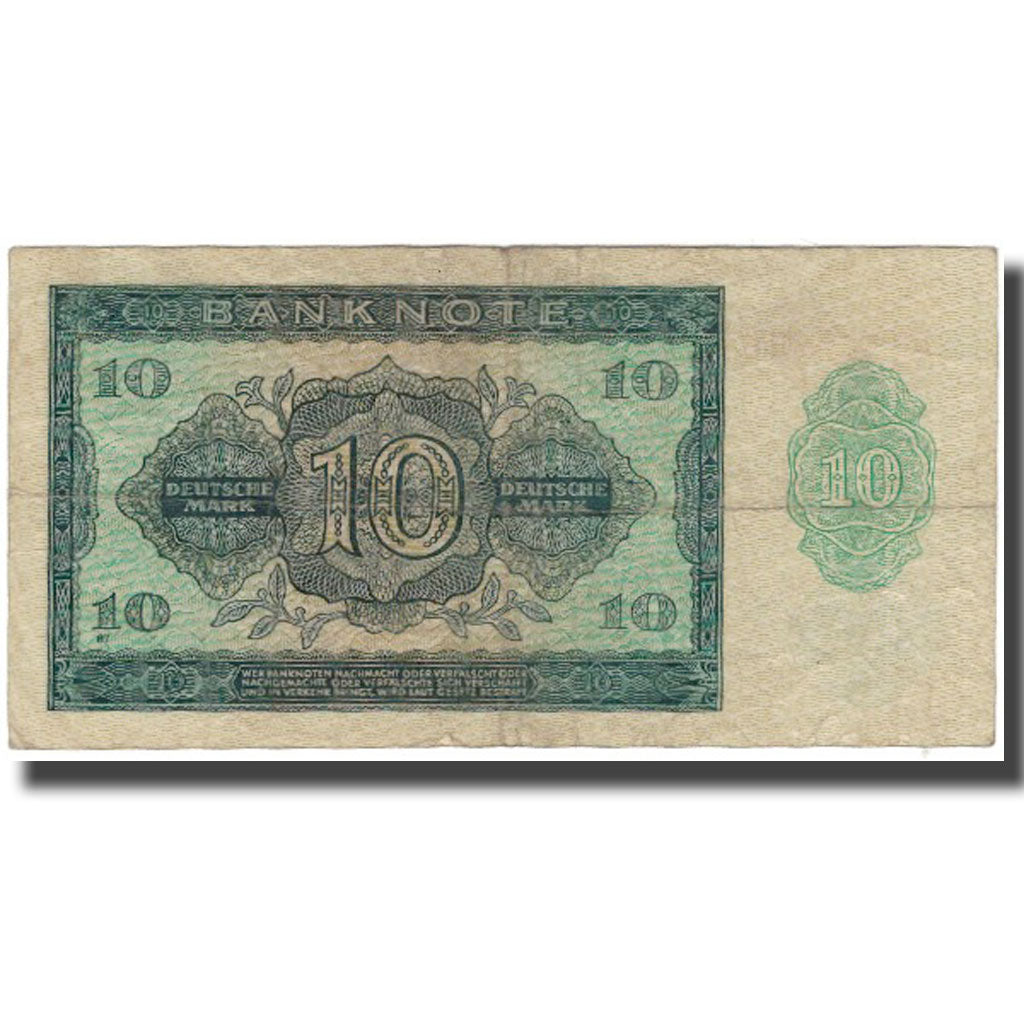 Billete, 10 Deutsche Mark, 1948, República Democrática Alemana, KM:12b, BC