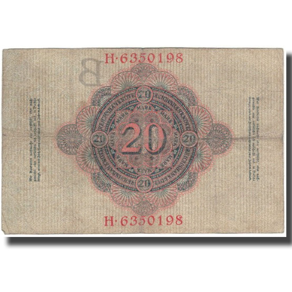 Banknote, Germany, 20 Mark, 1910, KM:40b, VF(30-35)