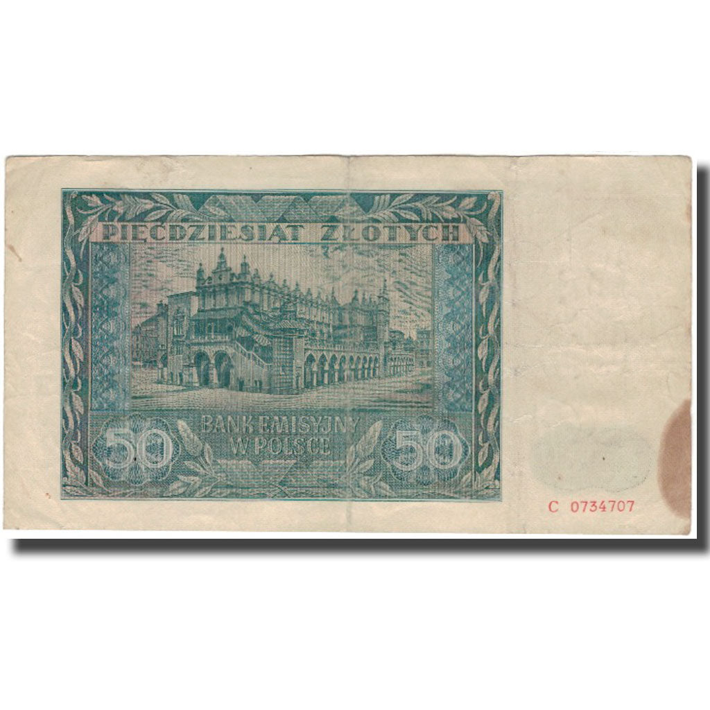 Banknote, Poland, 50 Zlotych, 1941, KM:102, VF(30-35)