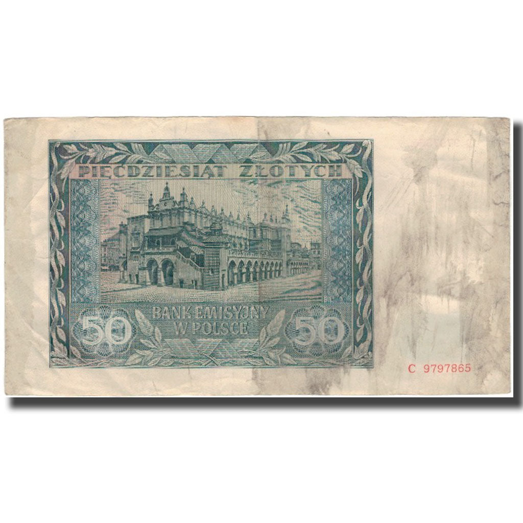 Banknote, Poland, 50 Zlotych, 1941, KM:102, VF(20-25)