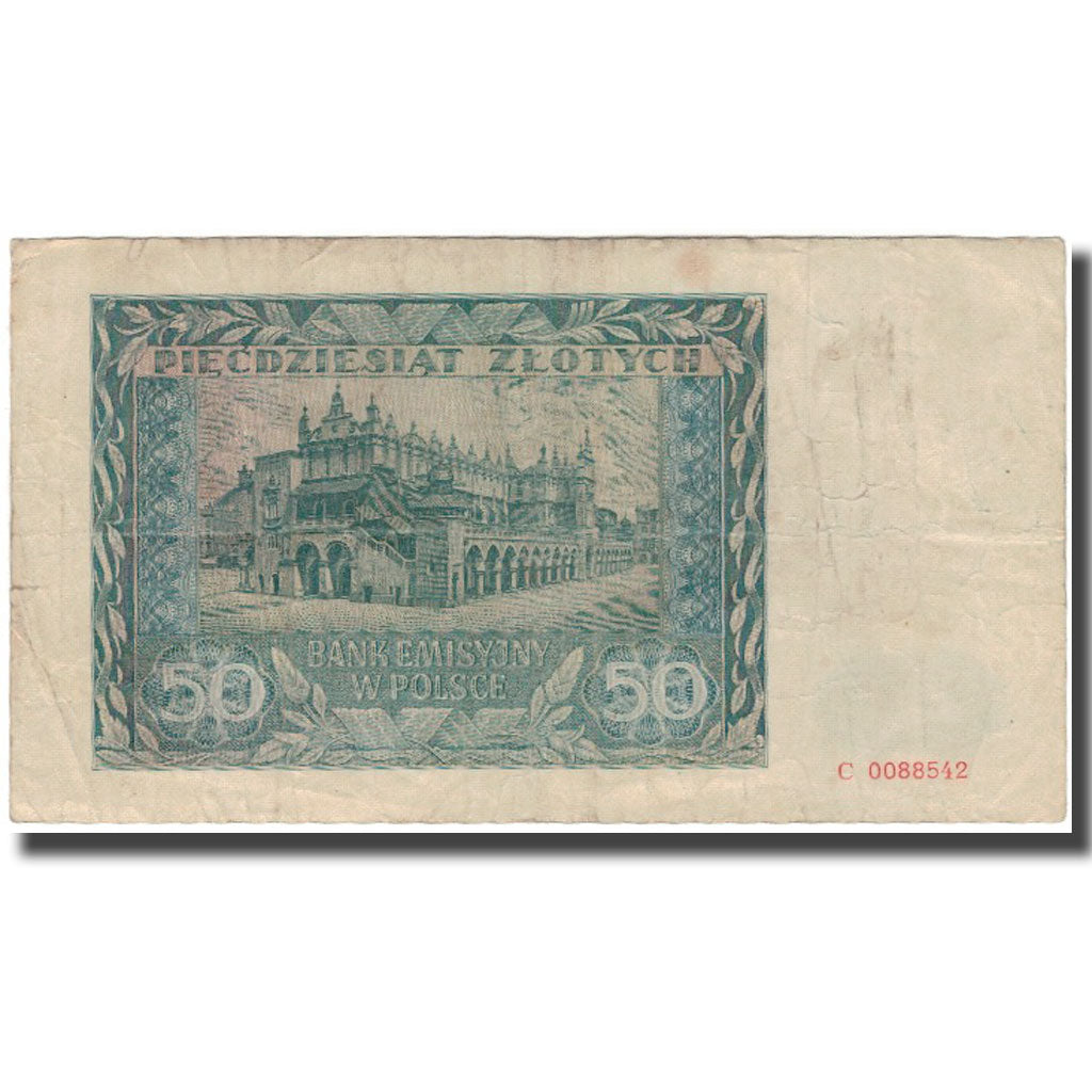 Banknote, Poland, 50 Zlotych, 1941, KM:102, VF(20-25)