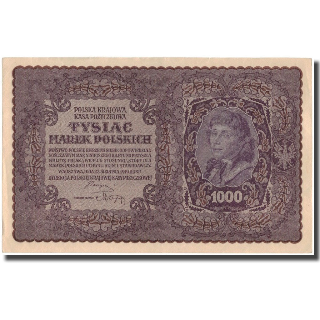 Banknote, Poland, 1000 Marek, 1919, KM:29, AU(55-58)