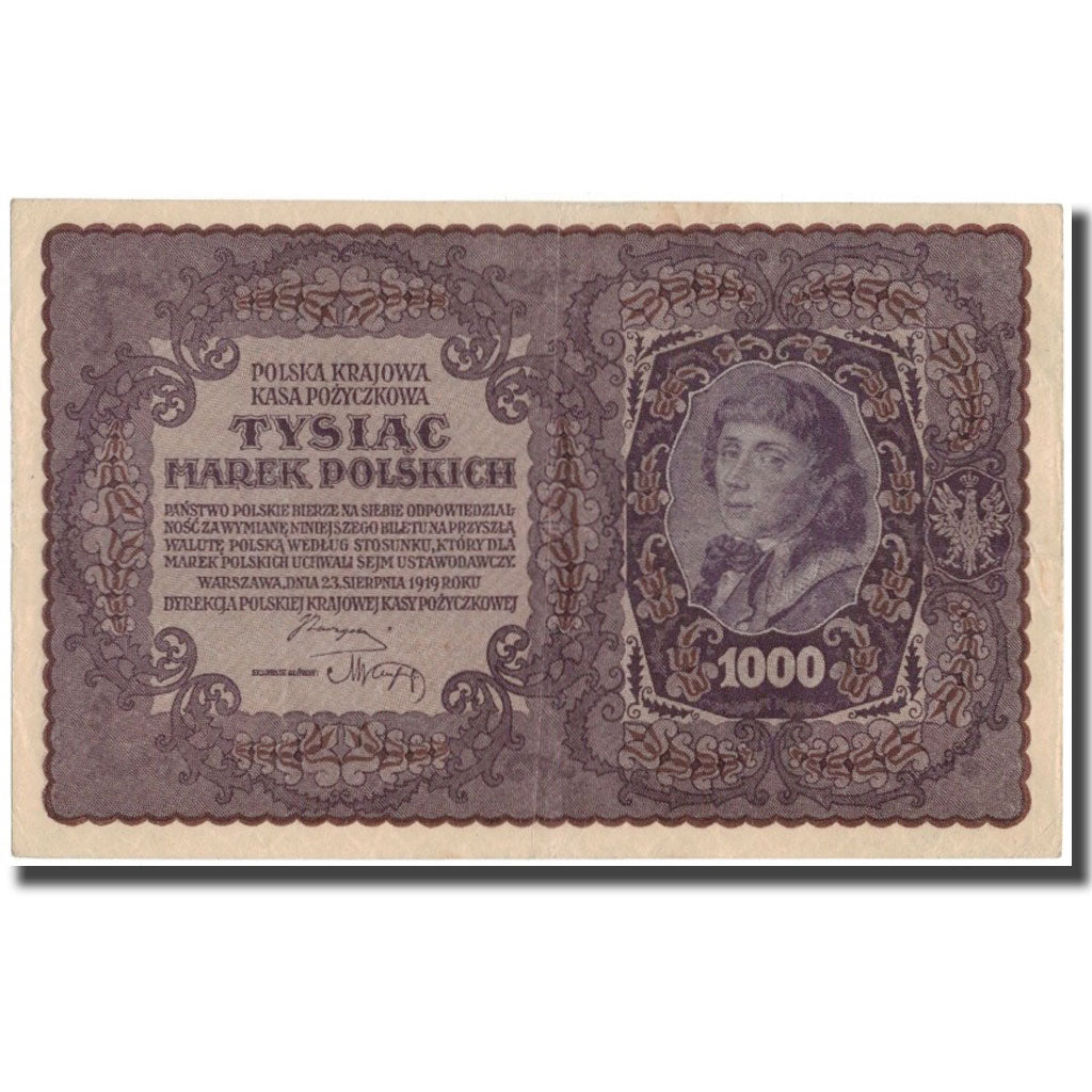 Banknot, Polska, 1000 Marek, 1919, KM:29, EF(40-45)