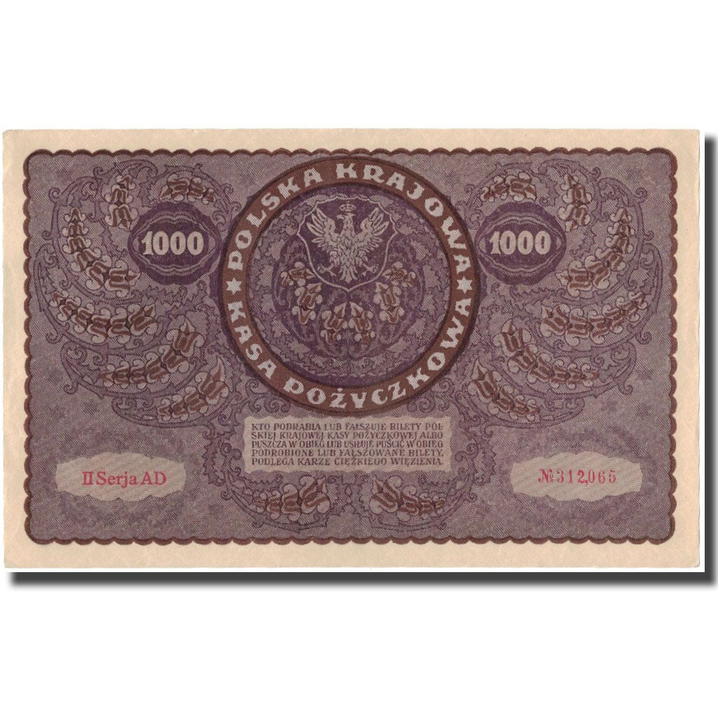 Banconote, Polonia, 1000 Marek, 1919, KM:29, SPL