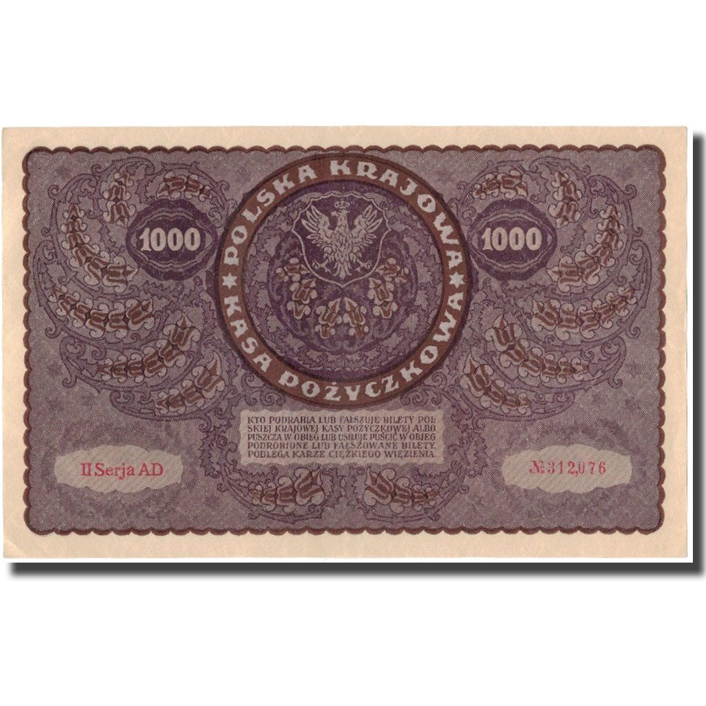 Banknote, Poland, 1000 Marek, 1919, KM:29, UNC(60-62)