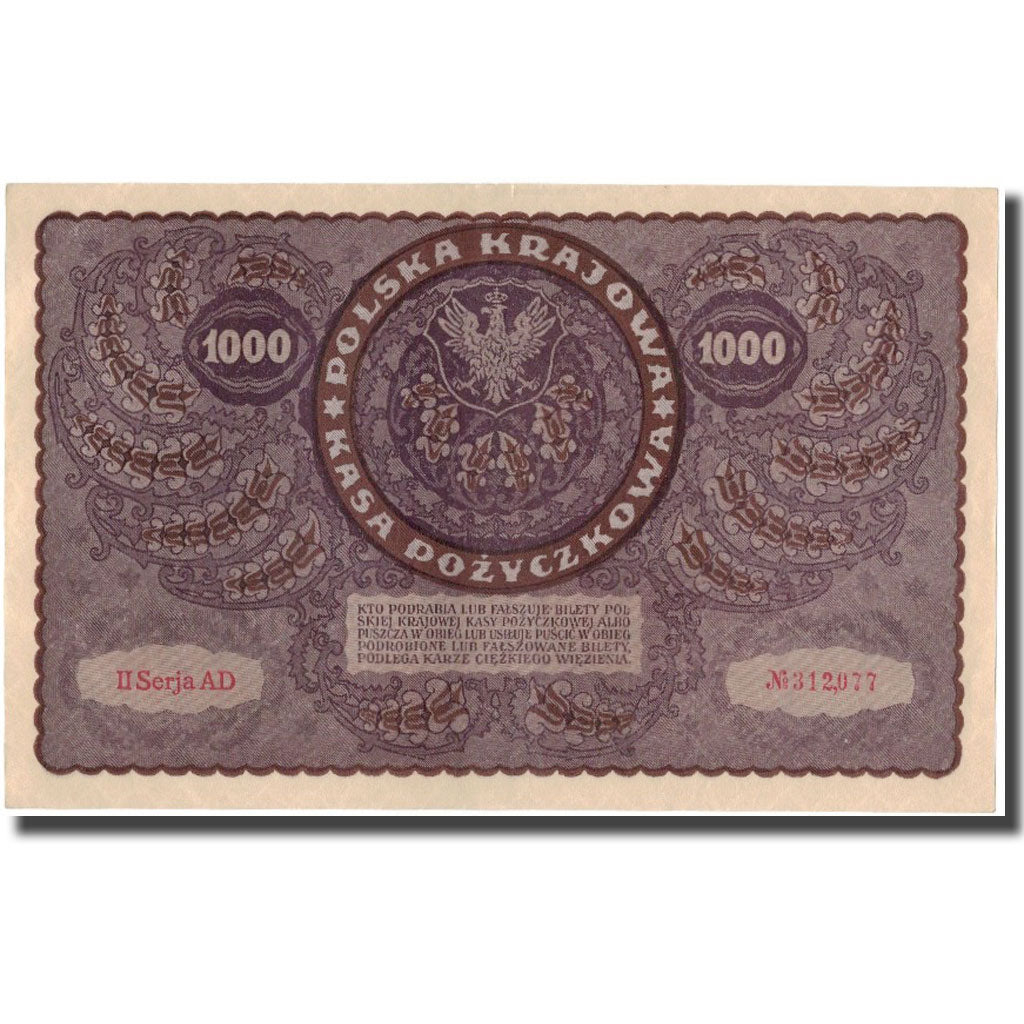 Banknote, Poland, 1000 Marek, 1919, KM:29, AU(55-58)