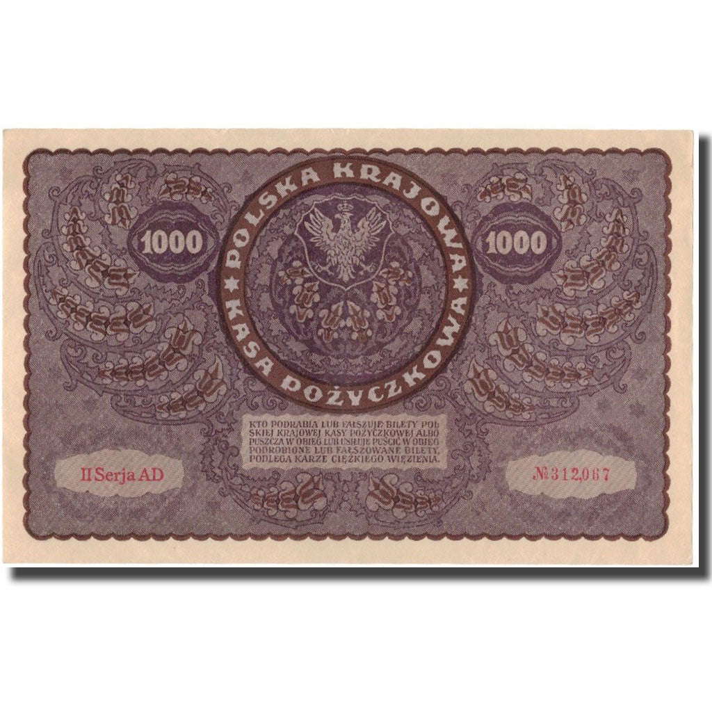 Banknote, Poland, 1000 Marek, 1919, KM:29, UNC(60-62)