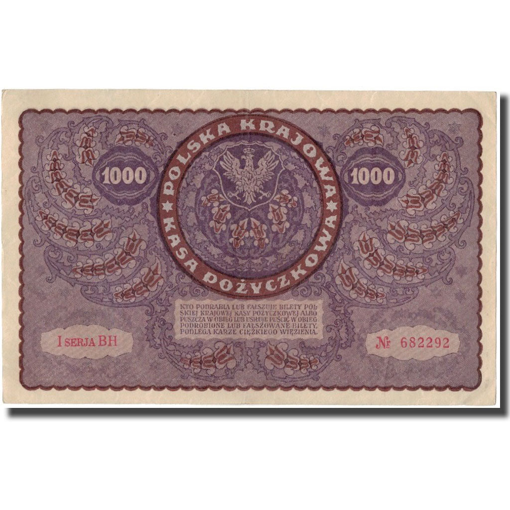 Banknote, Poland, 1000 Marek, 1919, KM:29, AU(50-53)