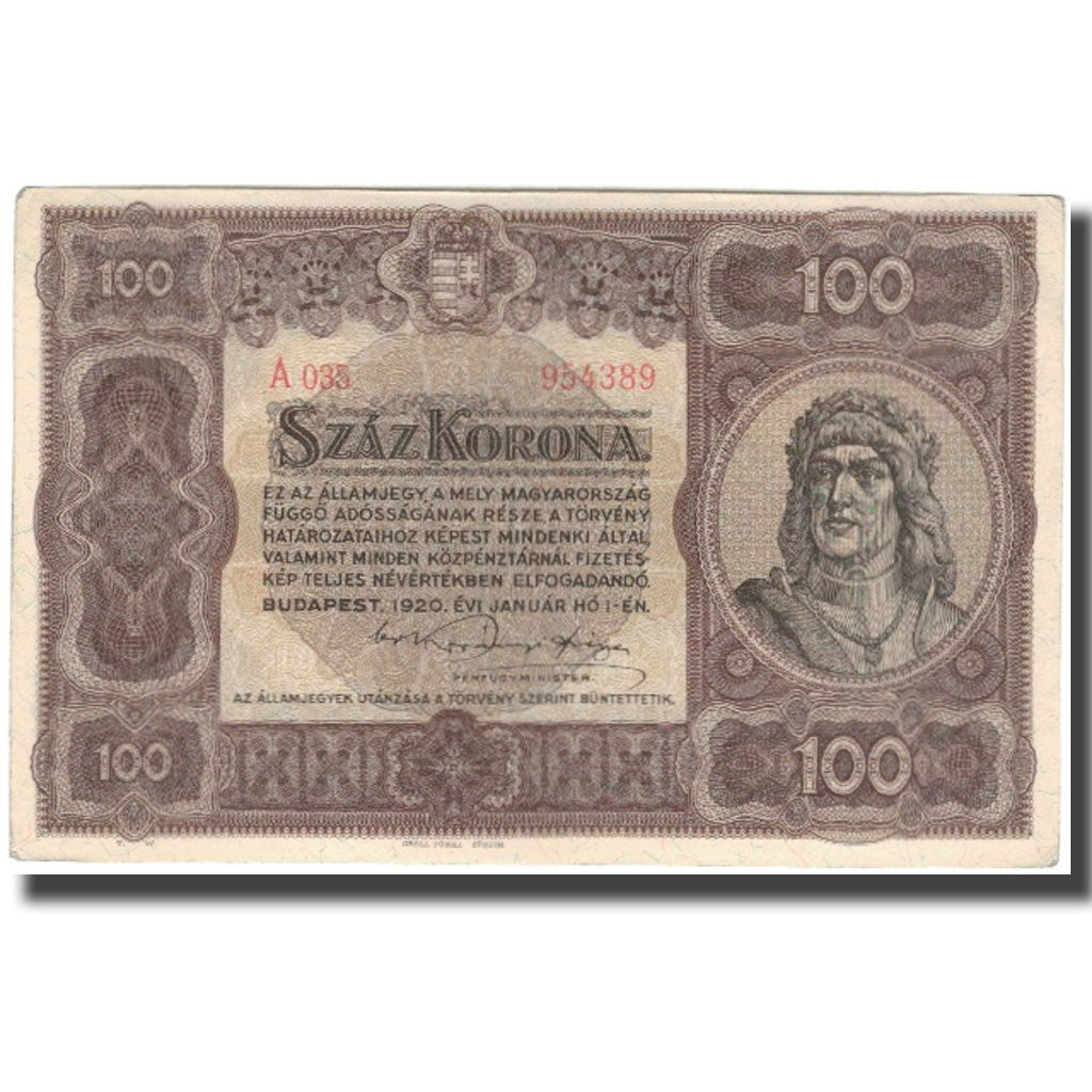 Banknote, Hungary, 100 Korona, 1920, KM:63, AU(55-58)