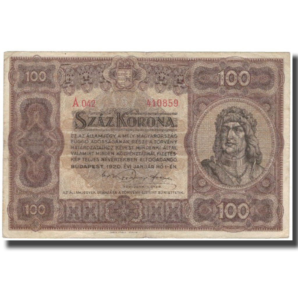 Banknote, Hungary, 100 Korona, 1920, KM:63, EF(40-45)