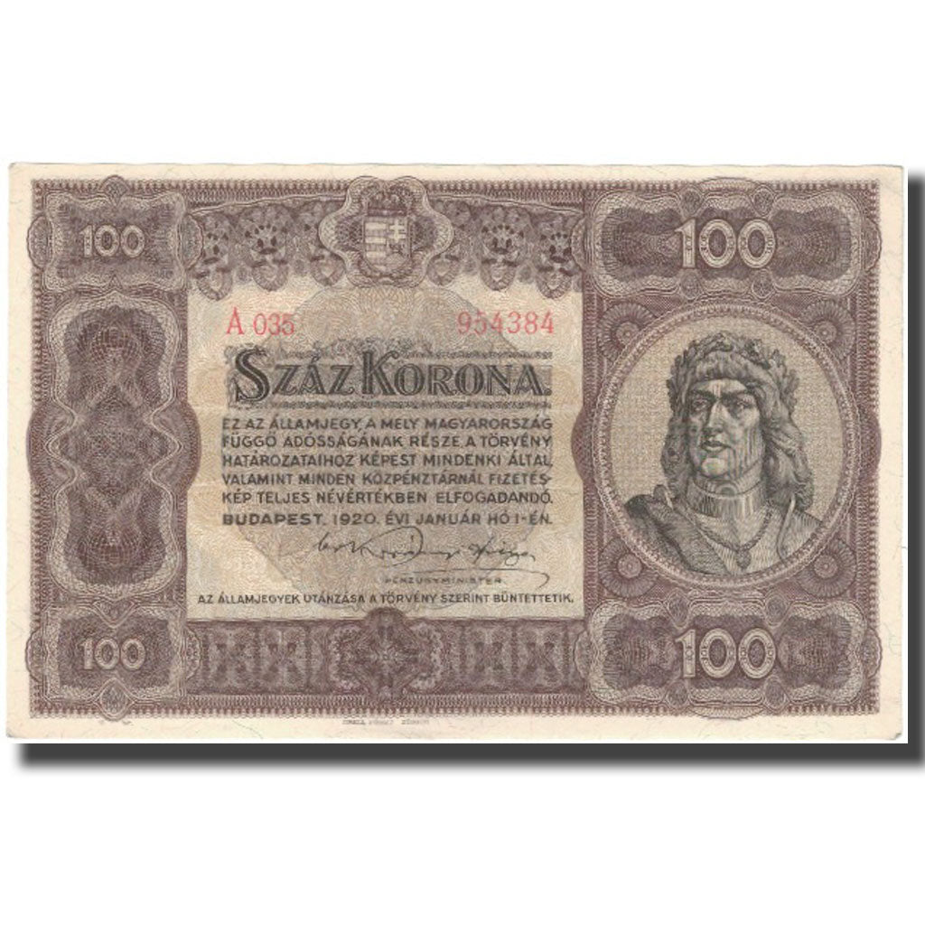 Banknote, Hungary, 100 Korona, 1920, KM:63, UNC(60-62)