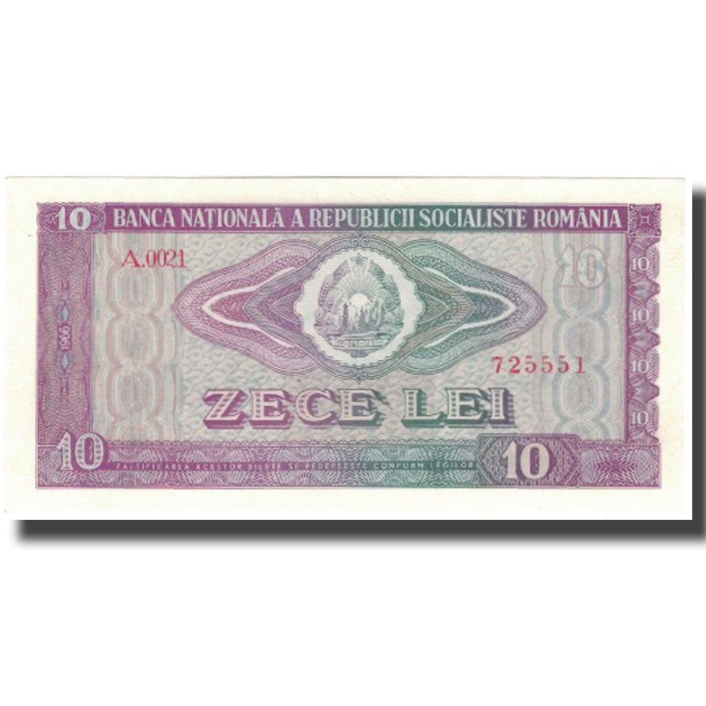 Nota, Roménia, 10 Lei, 1966, KM:94a, UNC(65-70)