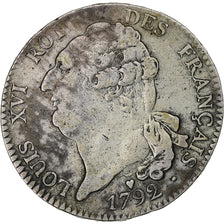 Francia, Louis XVI, Écu de 6 livres Français, 1792 / AN 4, Strasbourg