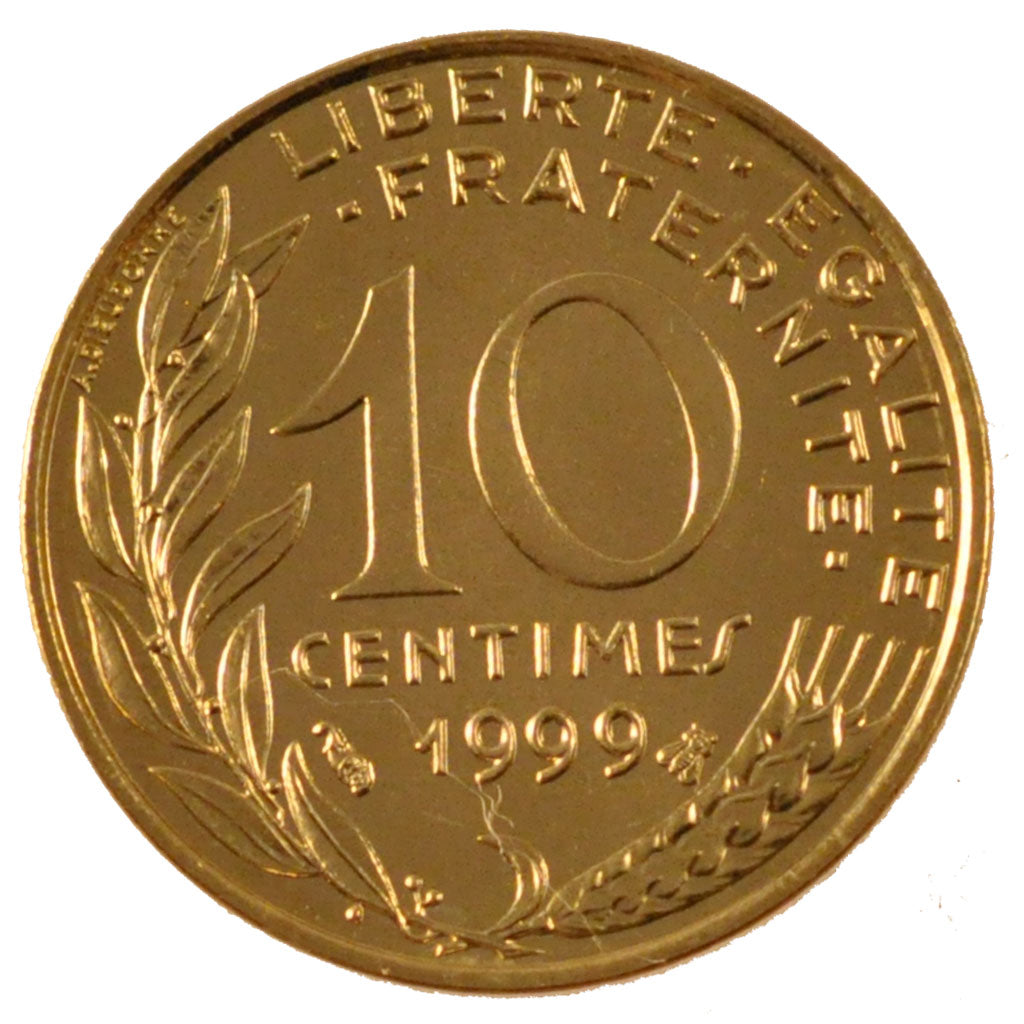 Coin, France, Marianne, 10 Centimes, 1999, Paris, MS(65-70), Aluminum-Bronze