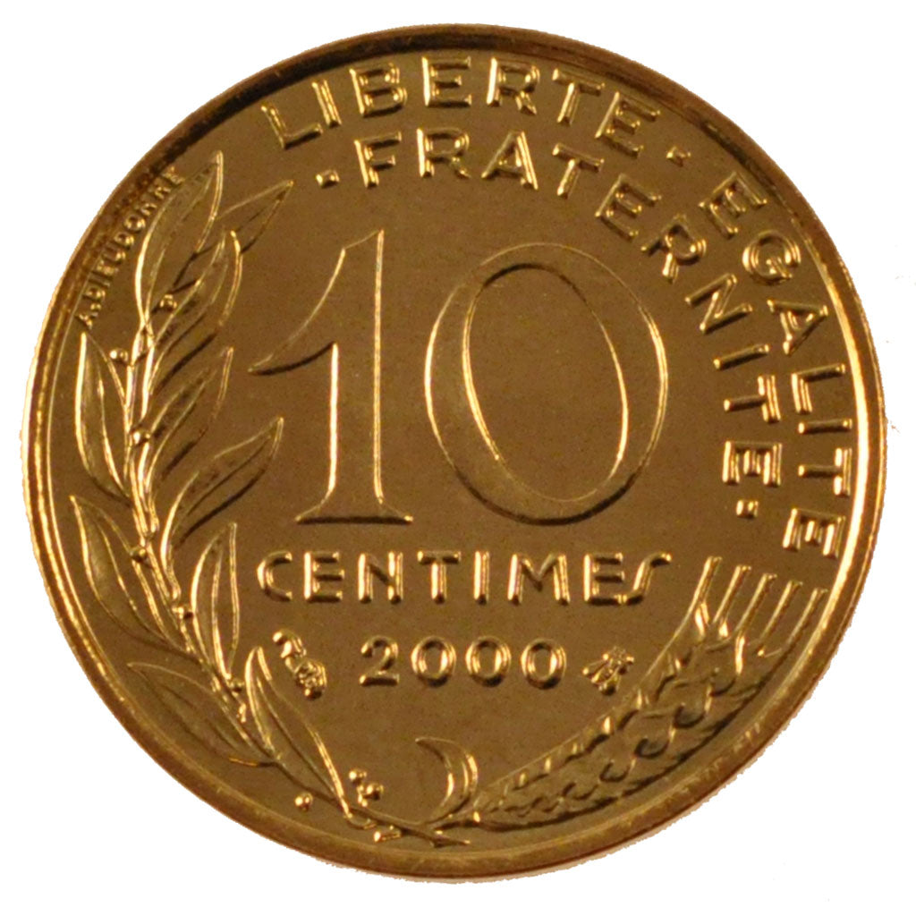 FRANCE, 10 Centimes, 2000, MS(65-70), Aluminium-Bronze, Gadoury #293, 3.00
