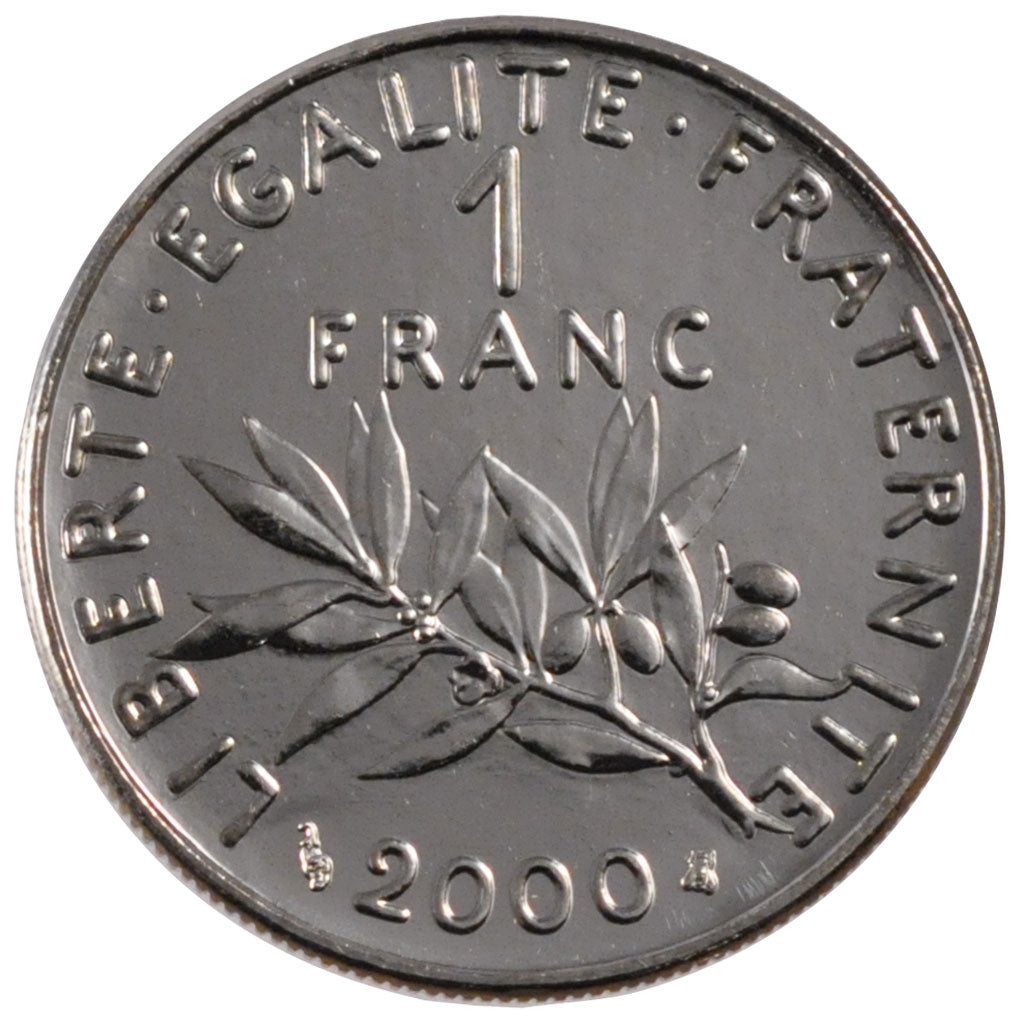 FRANCE, 1 Franc, 2000, MS(63), Nickel, Gadoury #474, 6.00