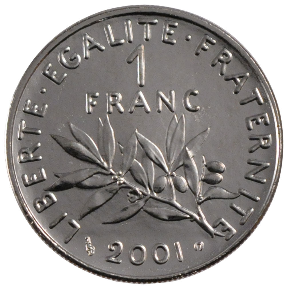 FRANCE, 1 Franc, 2001, MS(63), Nickel, Gadoury #474, 6.00