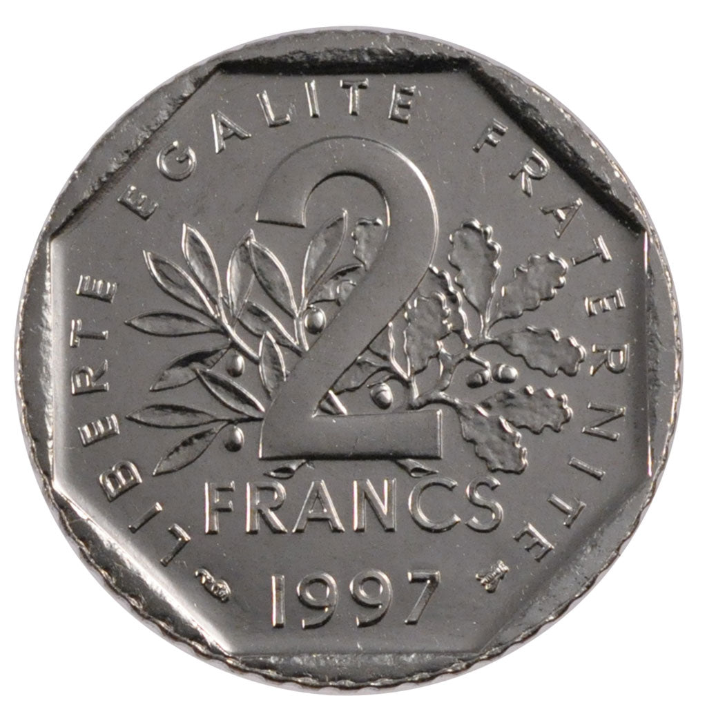 FRANCE, 2 Francs, 1997, MS(63), Nickel, Gadoury #547, 7.50