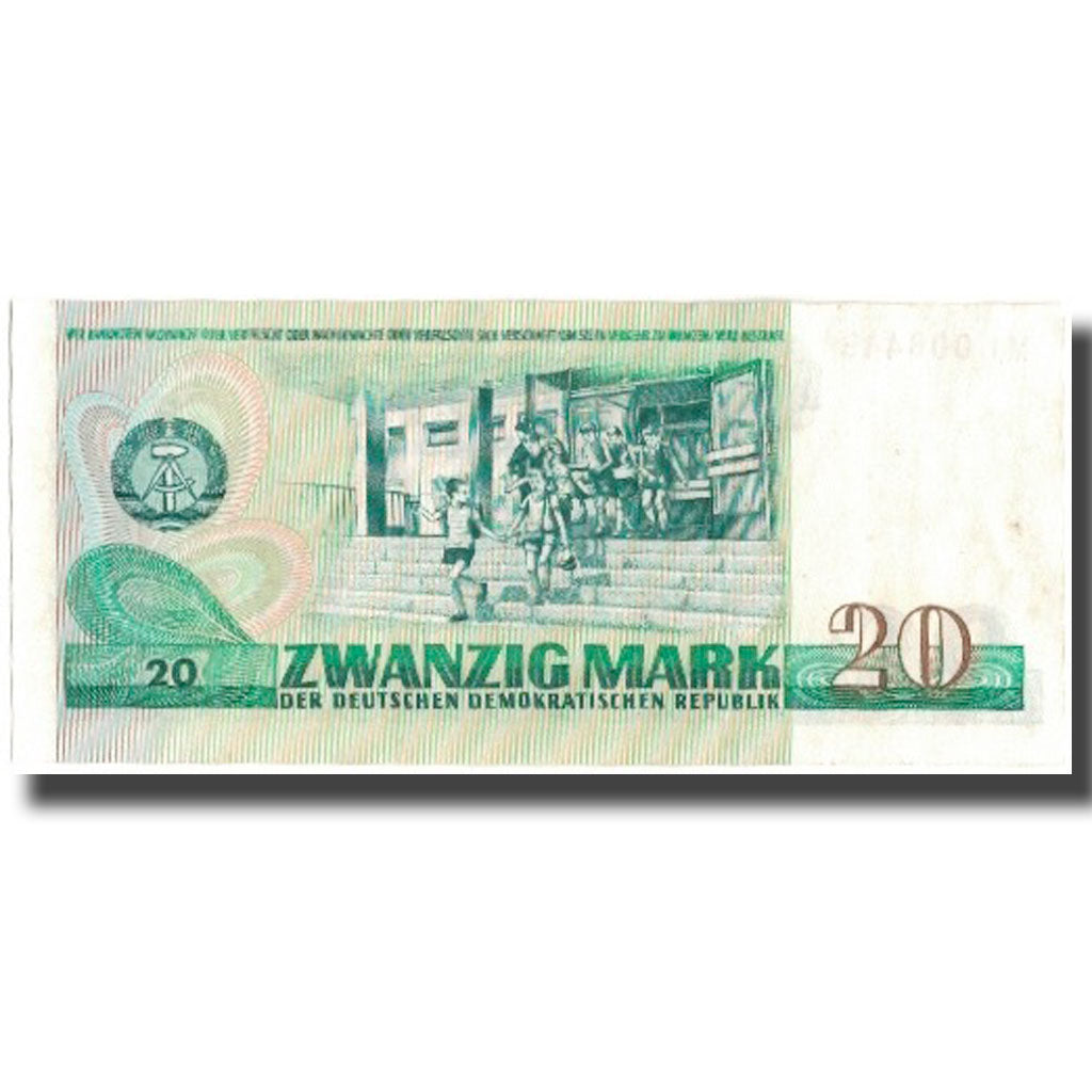 Billet, République démocratique allemande, 20 Mark, 1975, KM:29a, TTB+