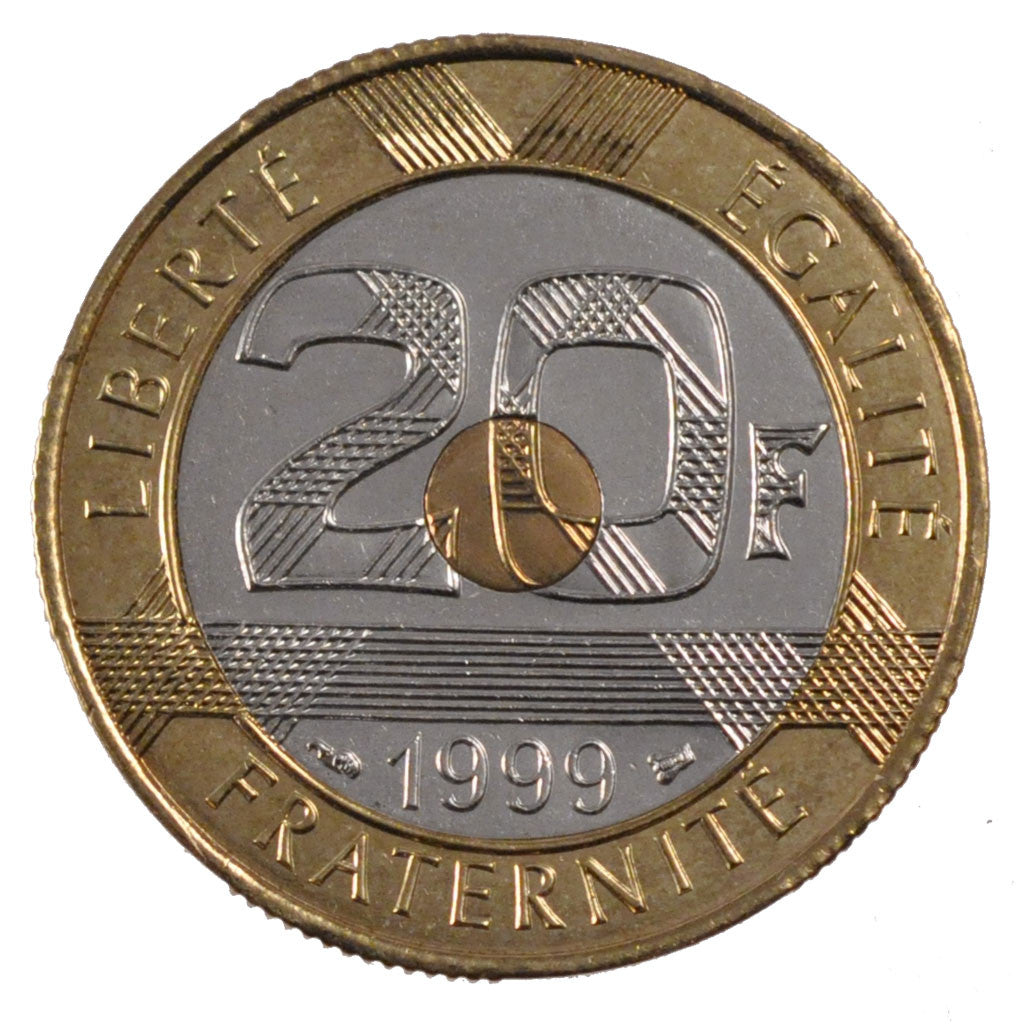 FRANCE, Mont Saint Michel, 20 Francs, 1999, KM #1008.2, MS(65-70),...