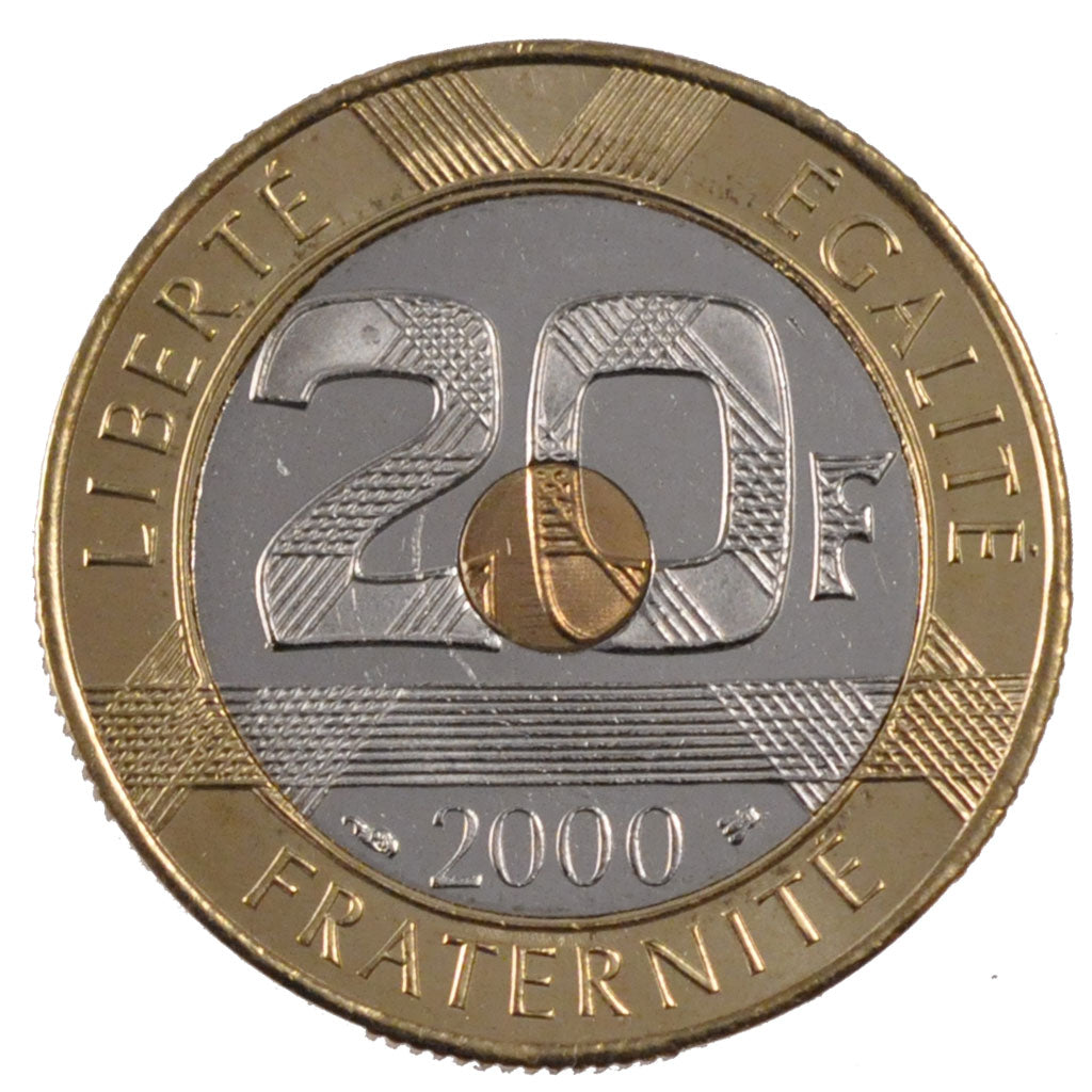 FRANCE, 20 Francs, 2000, MS(63), Bimetallic, Gadoury #871, 9.00