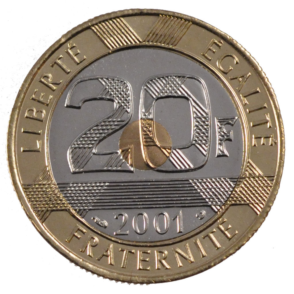 FRANCE, 20 Francs, 2001, MS(63), Bimetallic, Gadoury #871, 9.00