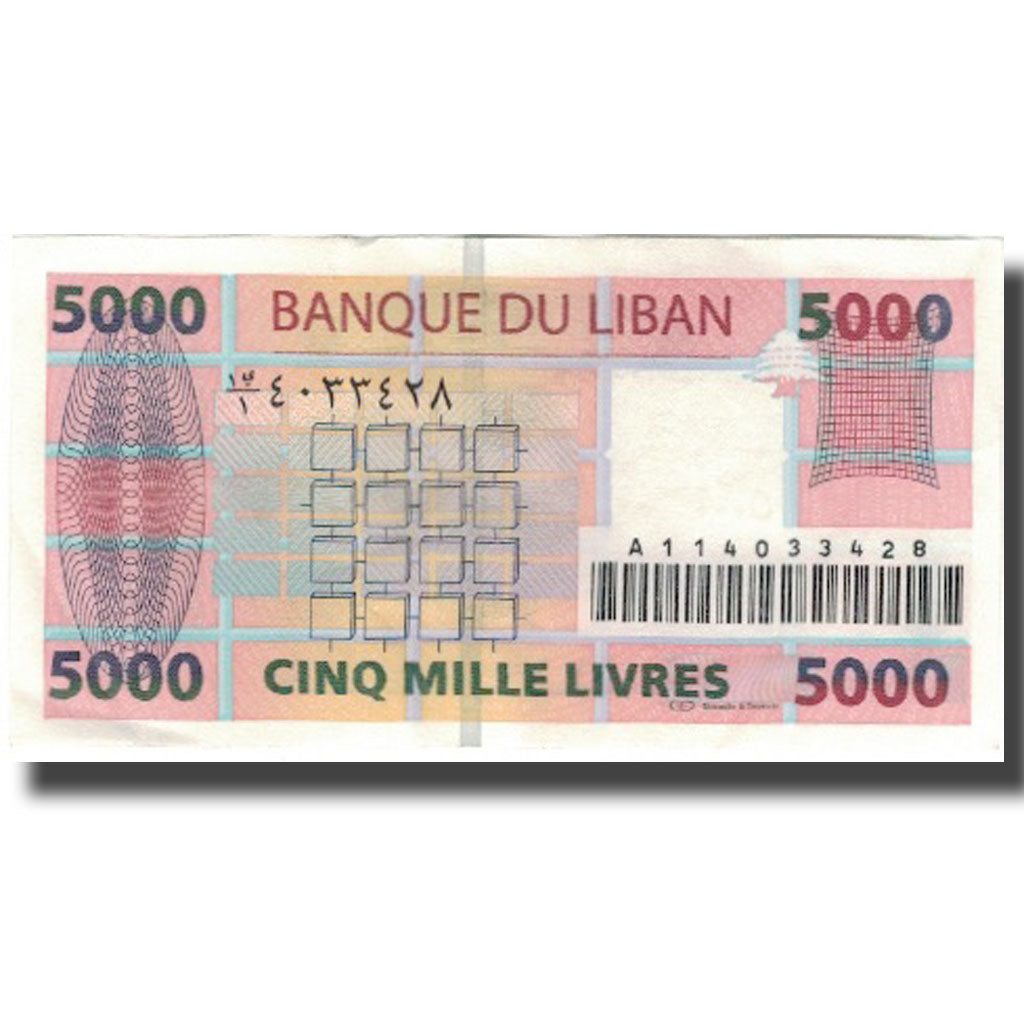 Banconote, Libano, 5000 Livres, SPL-