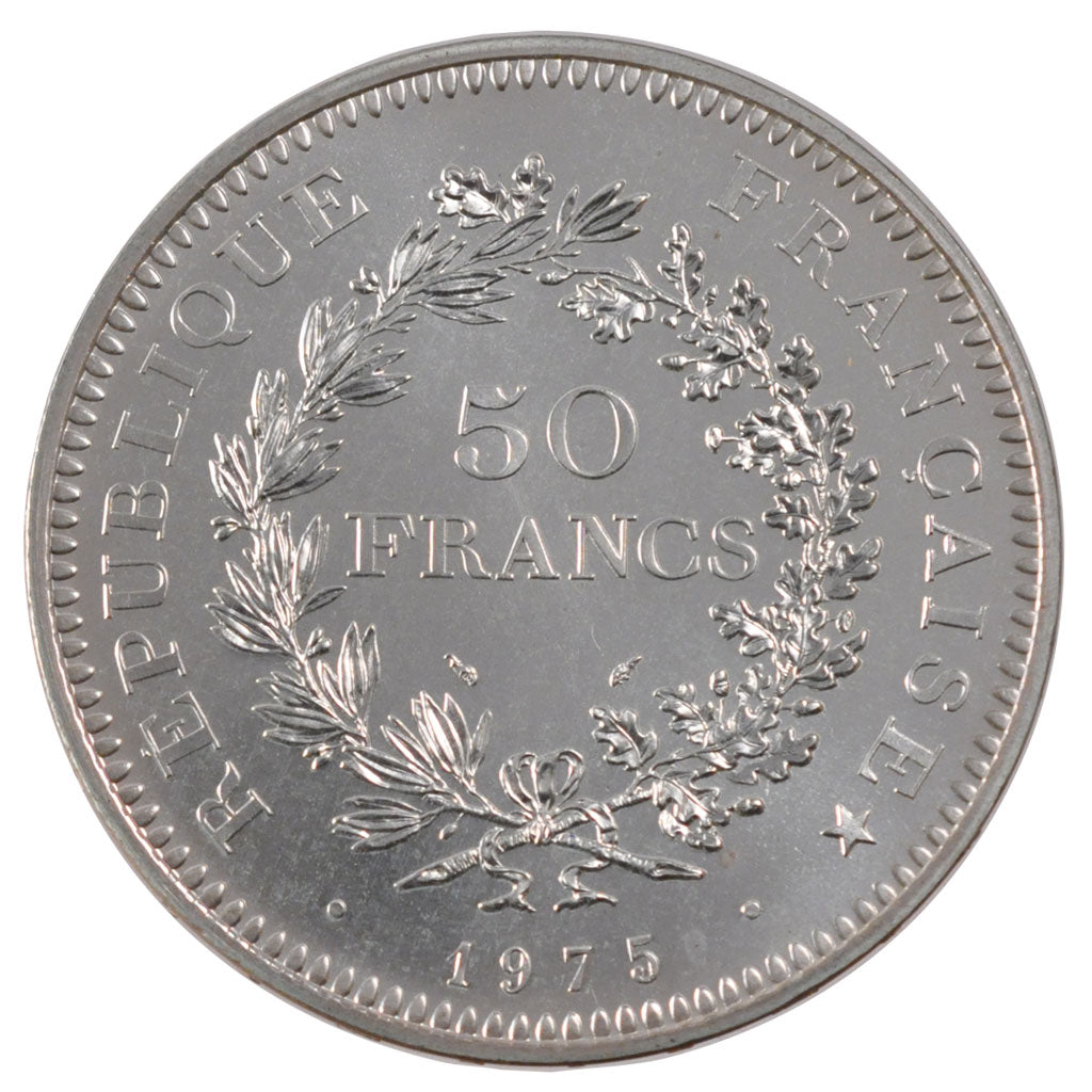 FRANCE, Hercule, 50 Francs, 1975, Paris, MS(63), Silver, 41, Gadoury #882, 30.00