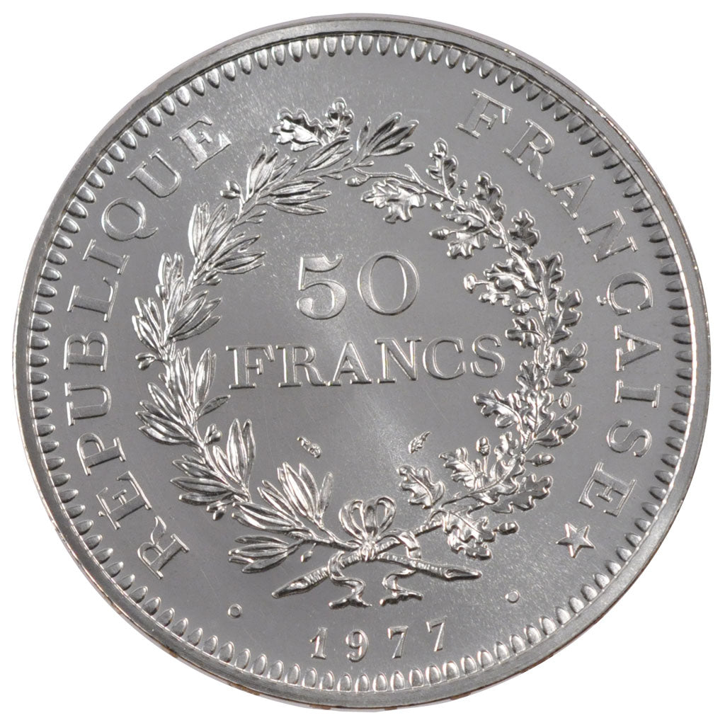 FRANCE, Hercule, 50 Francs, 1977, Paris, MS(63), Silver, 41, Gadoury #882, 30.00