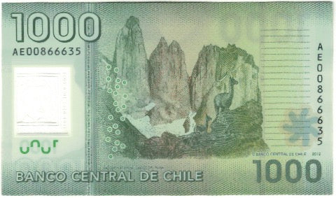Banknote, Chile, 1000 Pesos, 2012, KM:161, UNC(65-70)