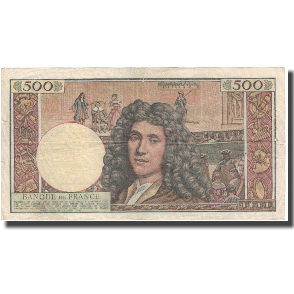 France, 500 Nouveaux Francs, Molière, 1961-01-05, VG(8-10), Fayette:60.3