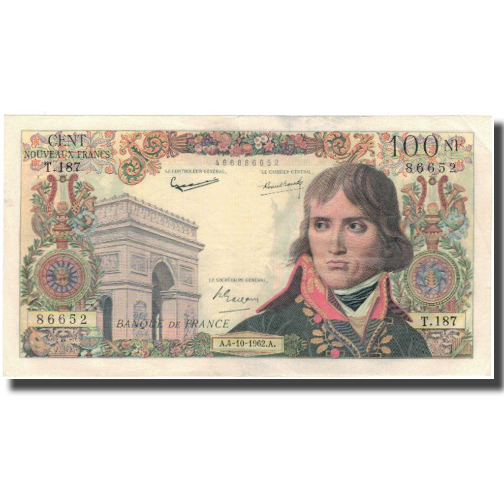 France, 100 Nouveaux Francs, Bonaparte, 1962-10-04, VF(20-25), Fayette:59.17