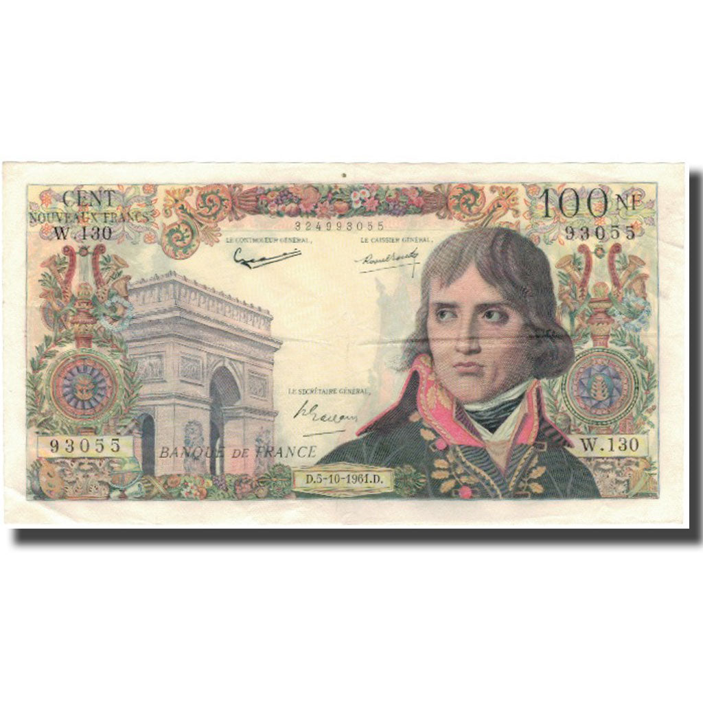 France, 100 Nouveaux Francs, Bonaparte, 1961-10-05, VF(30-35), Fayette:59.12