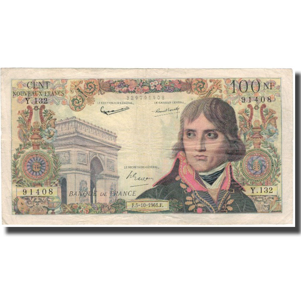 France, 100 Nouveaux Francs, Bonaparte, 1961-10-05, VF(20-25), Fayette:59.12