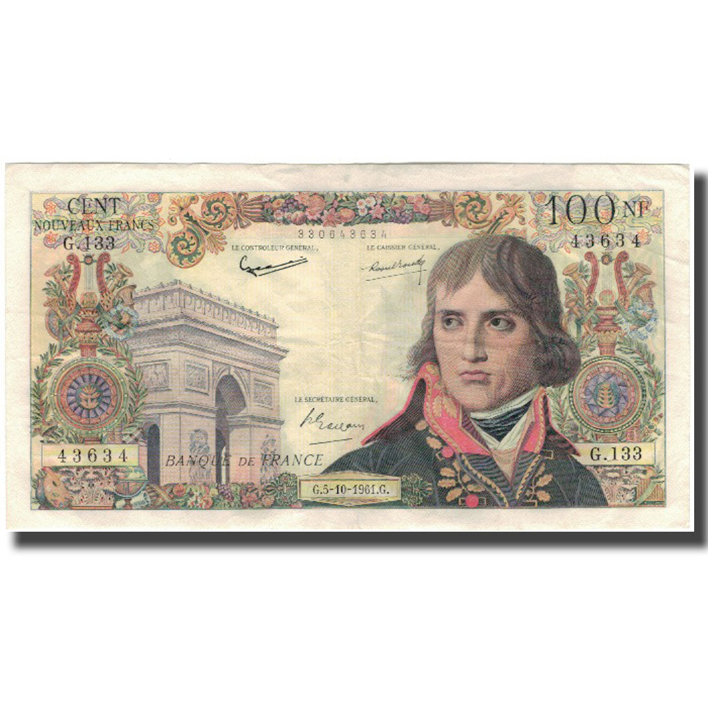 France, 100 Nouveaux Francs, Bonaparte, 1961-10-05, VF(30-35), Fayette:59.12